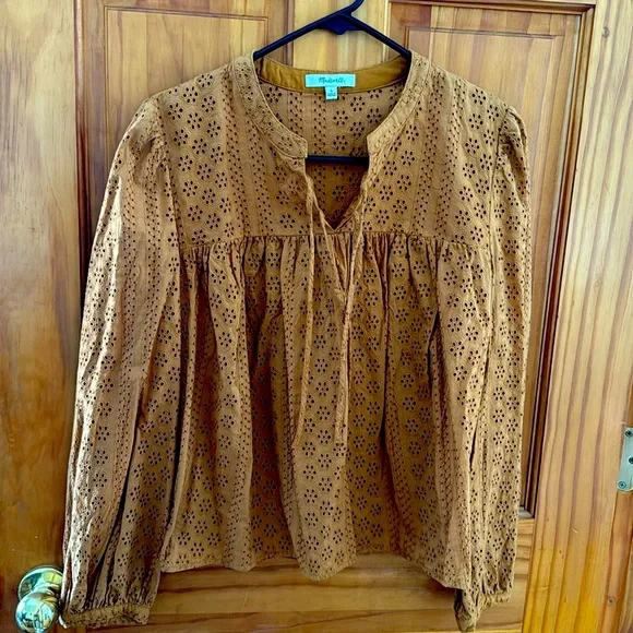 MADEWELL Eyelet Peasant Top - Picture 2 of 4